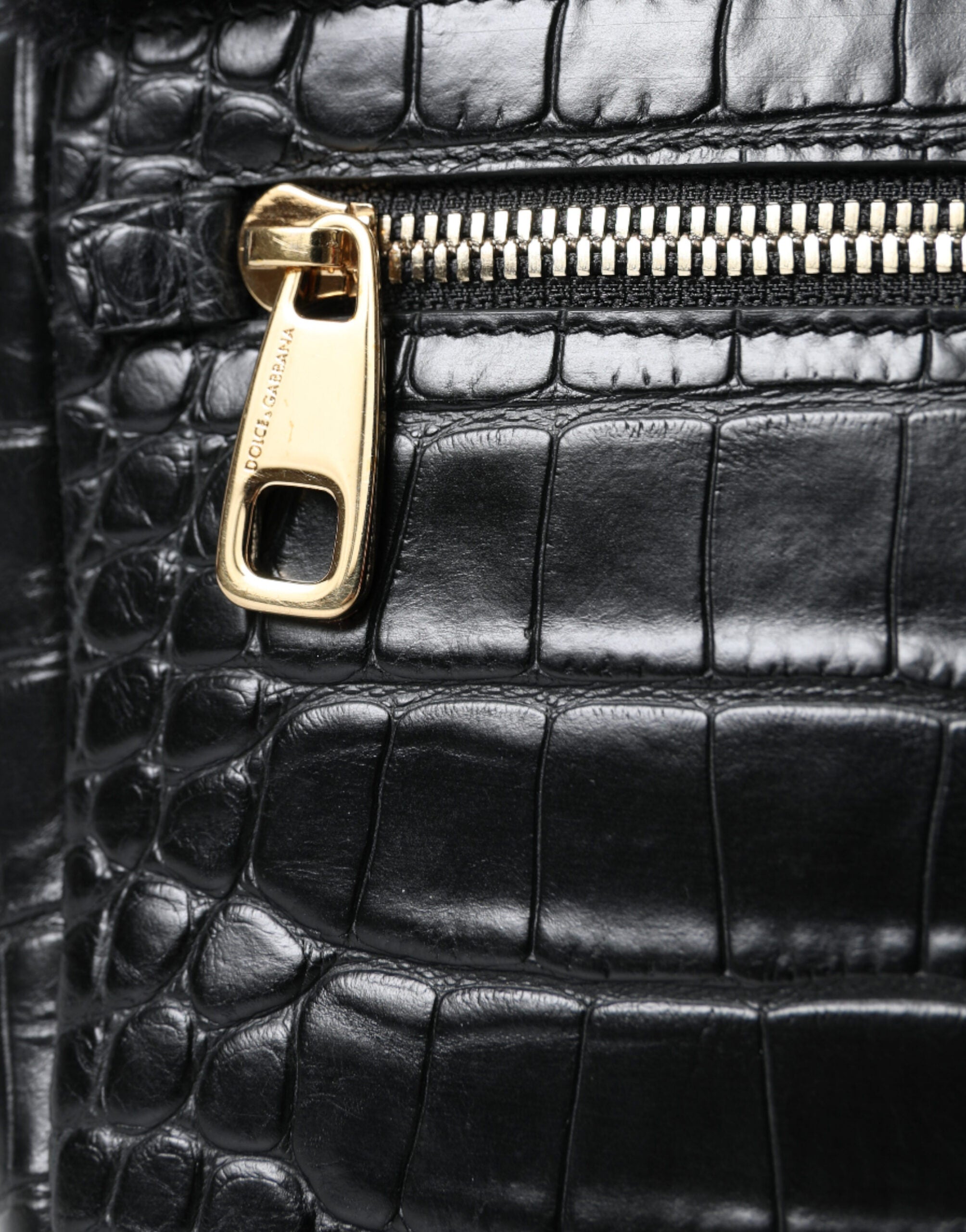 Dolce & Gabbana Exquisite Crocodile Embossed Panther Shoulder Bag